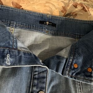 7 for all mankind  long jean skirt